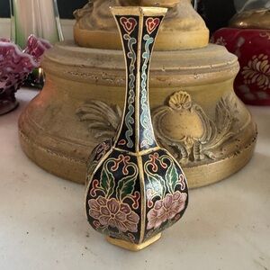Vintage Cloisonné Small Vase – 4.5" Tall